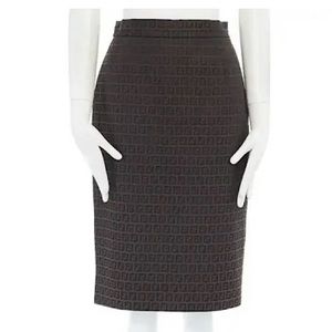 FENDI Zucca FF monogram fitted pencil skirt